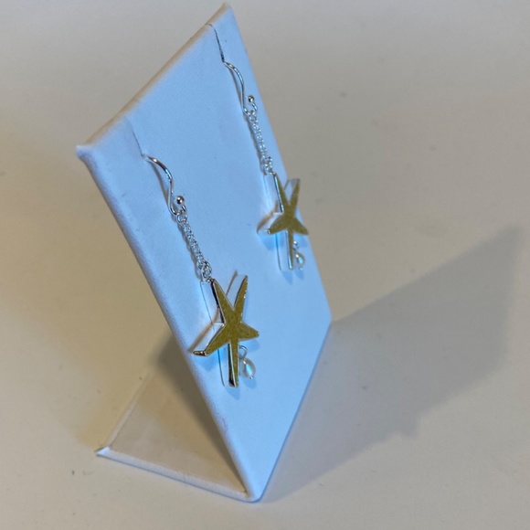 Women’s Silver Plated starfish earrings - Picture 5 of 6